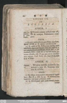 Locus IX. De Ecclesia.