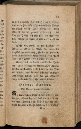 Drittes Kapitel. Die Wanderungen beginnen.