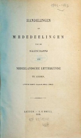 Handelingen en levensberichten van de Maatschappij der Nederlandse Letterkunde te Leiden. 1892/93. - 1893