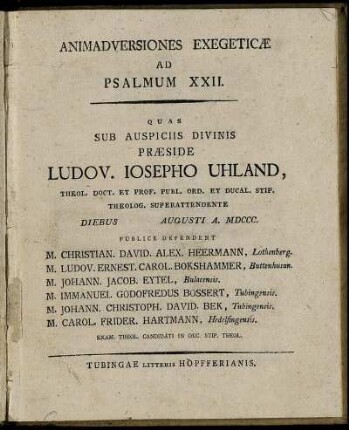 Animadversiones Exegeticae Ad Psalmum XXII.