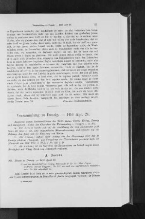 Versammlung zu Danzig. - 1416 Apr. 24.