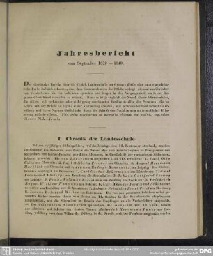 Jahresbericht vom September 1839-1840