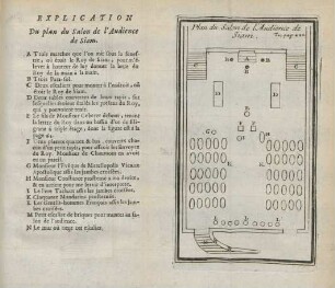 Explication du plan du salon de l'audience de Siam
