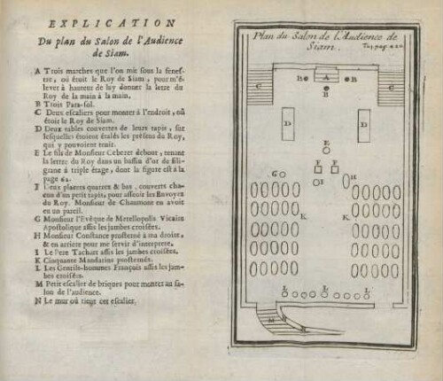 Explication du plan du salon de l'audience de Siam