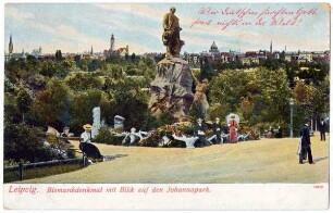 Leipzig: Bismarckdenkmal mit Blick auf den Johannapark