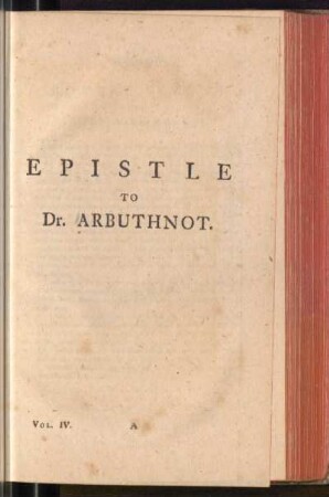 Epistle To Dr. Arbuthnot