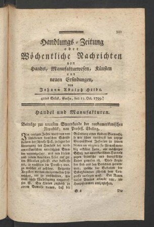 41tes Stück, Gotha, den 12. Oct. 1799.