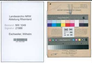 Entnazifizierung Wilhelm Eschweiler , geb. 16.11.1895 (Lokomotivfuehrer)