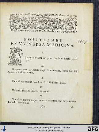 Positiones Ex Universa Medicina I - XXXIII.