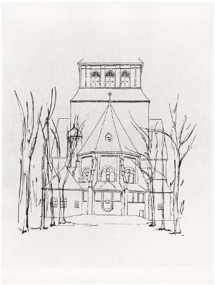 Johannesstift Berlin-Spandau Umbau Stiftskirche: Perspektivische Ansicht Apsis Bestand