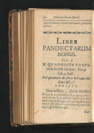 Liber Pandectarum Nonus.