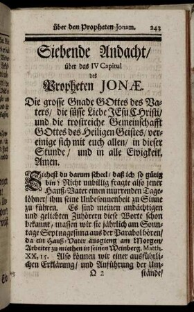 Siebende Andacht.