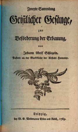 ... Sammlung Geistlicher Gesänge zur Beförderung der Erbauung, 2
