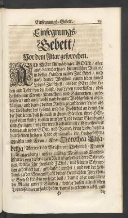 Einsegnungs-Gebet/ Vor dem Altar gesprochen