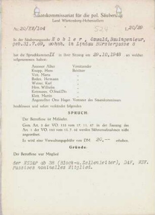 Hobler, Oswald