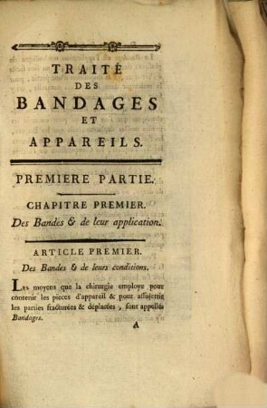 Traité de Bandages et appareils