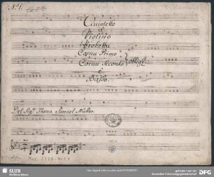 Quintets - Mus.2770-N-1,1 : vl, vla, b, cor (2) - E|b