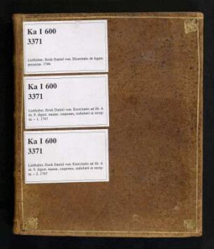 Erici Danielis De Liebhaber ICti Dissertatio De Legato Pecuniae