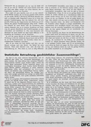 8: Statistische Betrachtung geschichtlicher Zusammenhänge