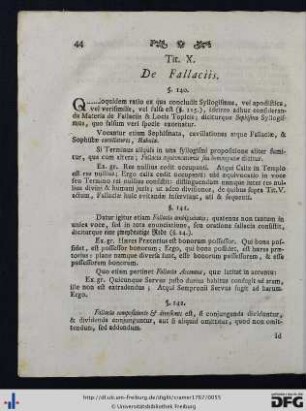 Tit. X. De Fallaciis.