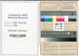 Entnazifizierung Hermann Dohmen , geb. 08.06.1921 (Arbeiter)