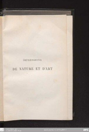 Impressions de nature et d'art