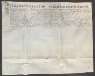 Instrumentum nobilitatis des Anton Sigismund von Beroldingen.