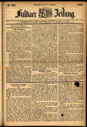 Ausgabe vom Samstag, den 08. Dezember 1883.