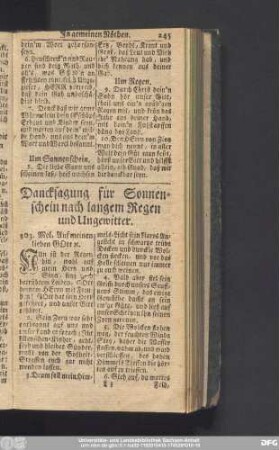 [IV.] Dancksagung für Sonnenschein nach langem Regen und Ungewitter.