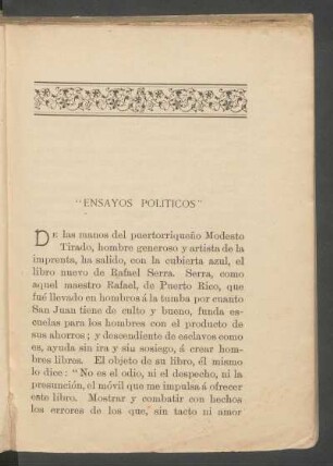 "Ensayos políticos"