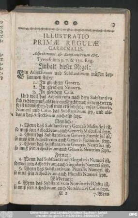 Illustratio Primae Regulae Cardinalis.