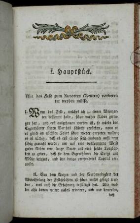 I. Hauptstück. - VI. Hauptstück.