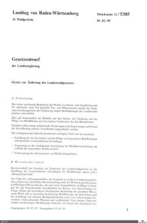 Gesetzesänderung Landeswaldgesetz