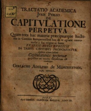 Tractatio de capitulatione perpetua