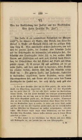 VI. Von der Ausscheidung des Zuckers aus den Runkelrüben