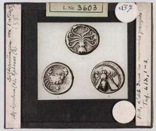 Silbermünzen aus Eretria, Agrigentum und Ephesos