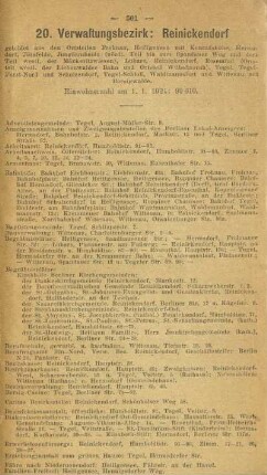20. Verwaltungsbezirk: Reinickendorf