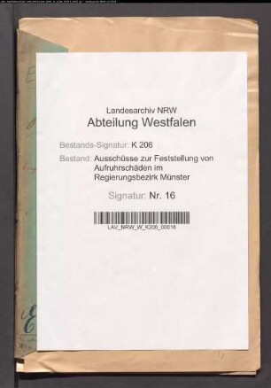 Schadenssache F. Ellemund zu Preußisch - Oldendorf, Krs. Lübbecke