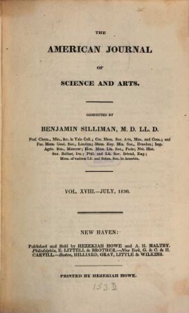 American journal of science : an international earth science journal. 18. 1830