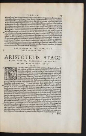 Aristotelis Stagiritae Poetica ...