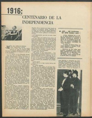 1916: Centenario de la independencia