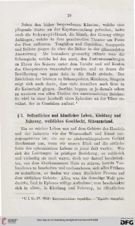 § 3: Oeffentliches und häusliches Leben, Kleidung und Nahrung, weibliches Geschlecht, Sittenzustand