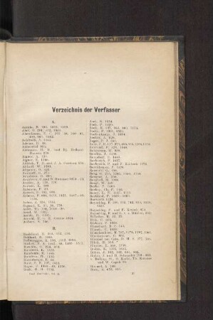 Verzeichnis der Verfasser