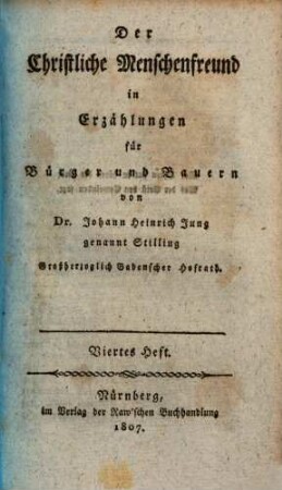 Der Christliche Menschenfreund in Erzählungen für Bürger und Bauern. 2 (1805)