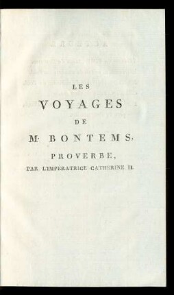 Les Voyages De M. Bontems : Proverbe