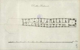 Pirna. Festung Sonnenstein. Drittes Stockwerk. Taf. V. aus: Nostitz und Jänckendorf, Gottlob A. E. von: Beschreibung der Königl. Sächsischen Heil- und Verpflegungsanstalt Sonnenstein - T. 1, Abt. 2. Dresden: SLUB Hist.Sax.H.1795