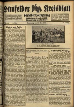 Zweite Ausgabe vom Donnerstag, den 26. Mai 1932.