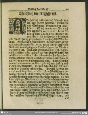Beschluß dieser Schrifft