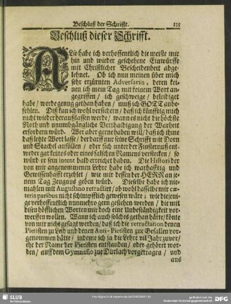 Beschluß dieser Schrifft