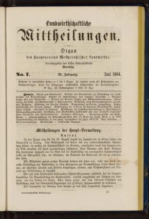 No. 7. 32. Jahrgang. Juli 1864.
